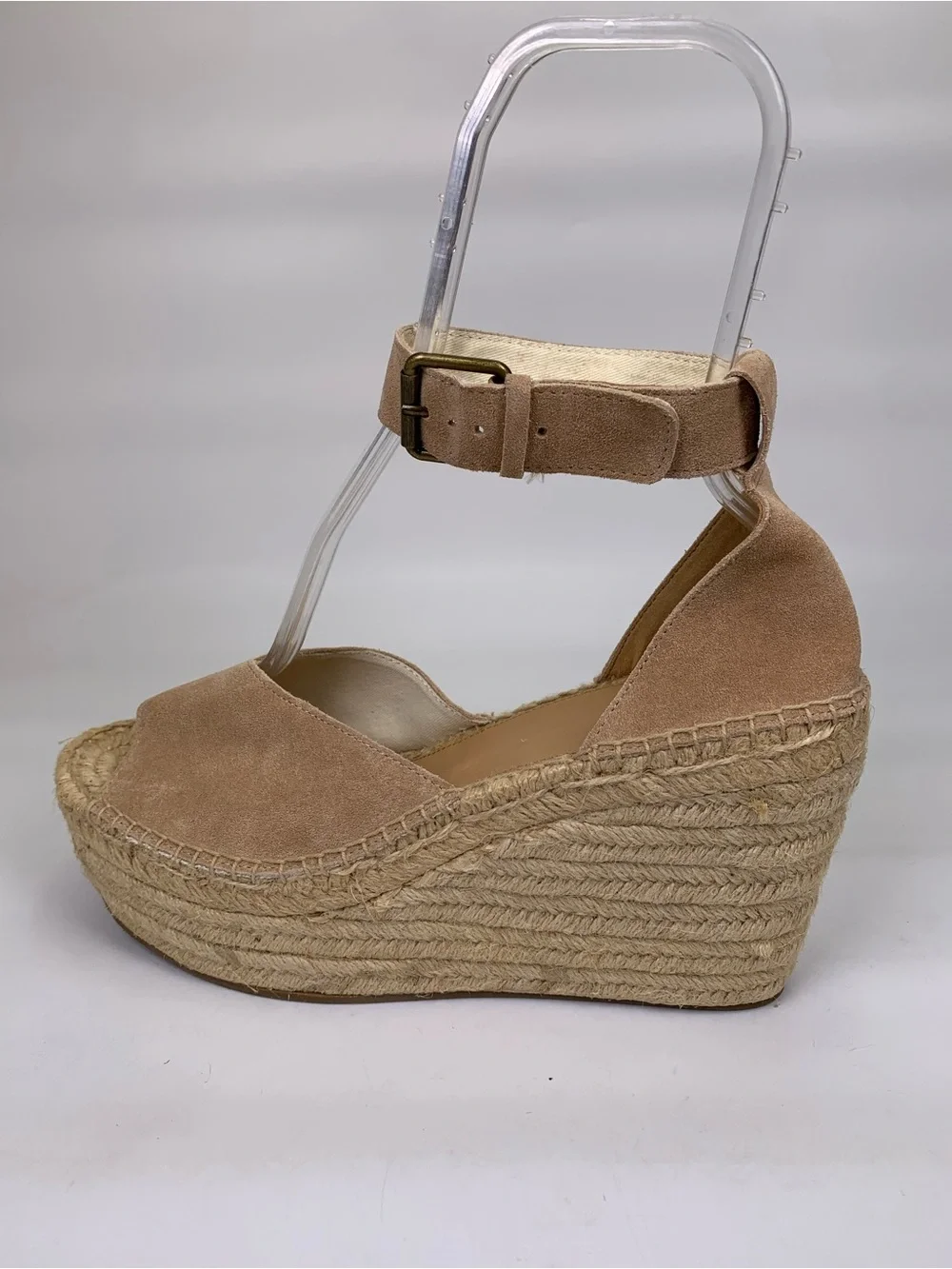 NEW! Soludos Positano Women Platform Wedge Sandals Size 11.0 M, Desert Tan Suede